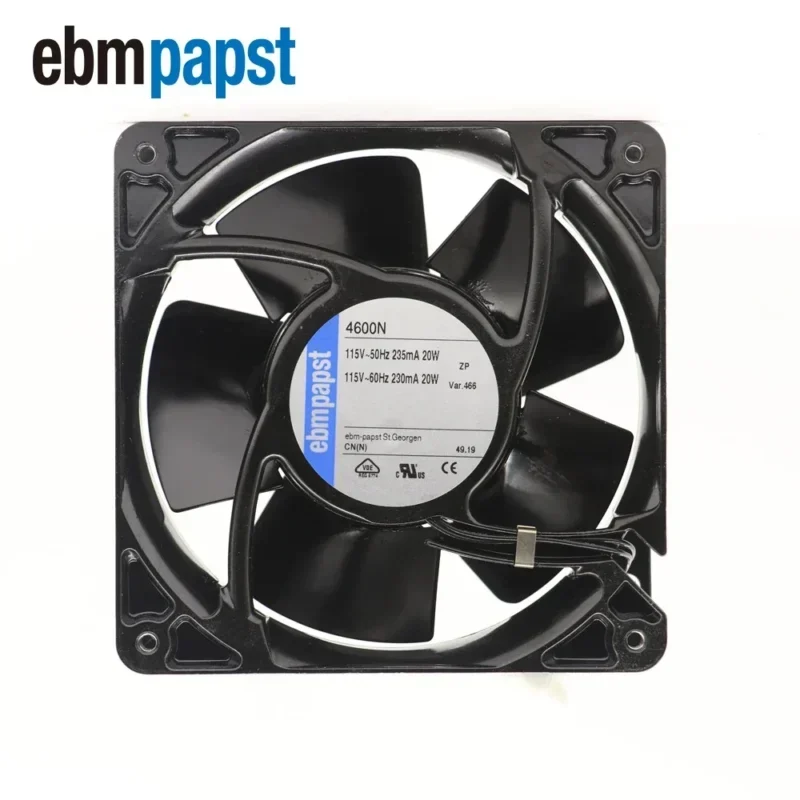 4600N-466 Ebmpapst 115V AC 120x120x38mm 17W 3060RPM Full Metal Resistant Fan