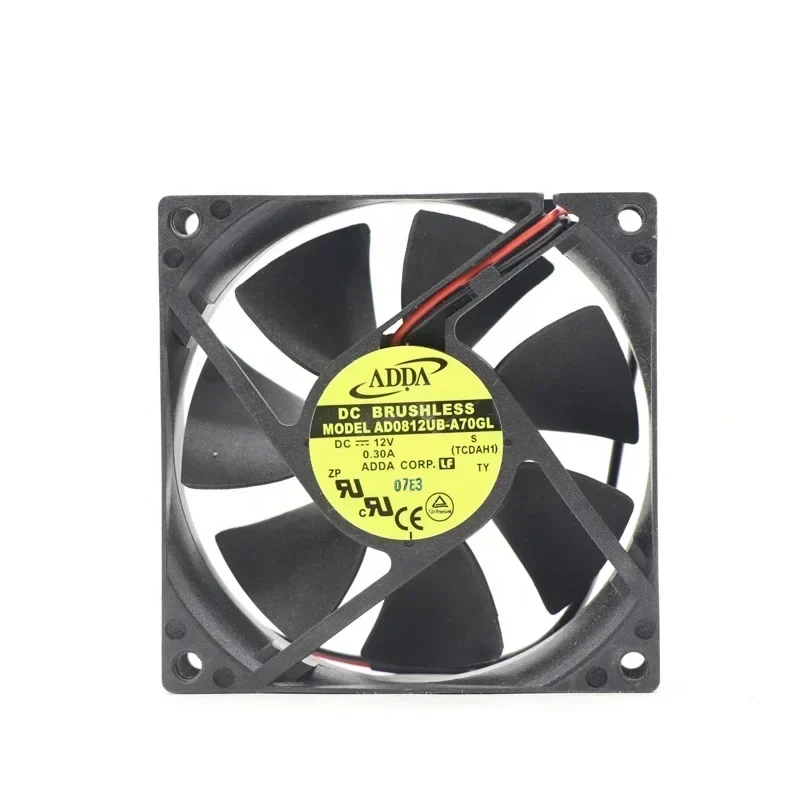 ADDA AD0812UB-A70GL 12V DC 0.30A 80x80x25mm 8025 8cm 3.6W 43.8CFM 3400RPM Chassis Axial Fan