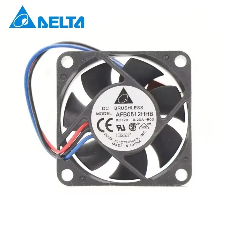 Delta AFB0512HHB 5015 12V DC 0.2A 2.4W 50x50x15mm 6400rpm 16.24CFM Double Axial Fan