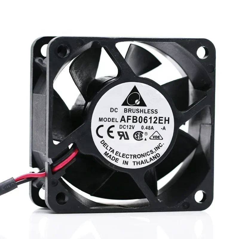 Delta AFB0612EH AFB0612EHx03 6CM 12V DC 0.48A 60x60x25mm 4.56W 38.35CFM PWM Industrial Energy Storage Chassis Axial Fan
