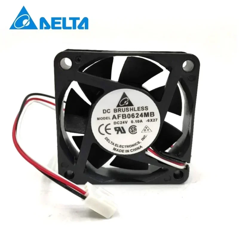 Delta AFB0624MB 60x60x15mm Tubeaxial Fan 6015 24V DC 1.44W 0.1A 13.45CFM 3500RPM 6cm Restaurant