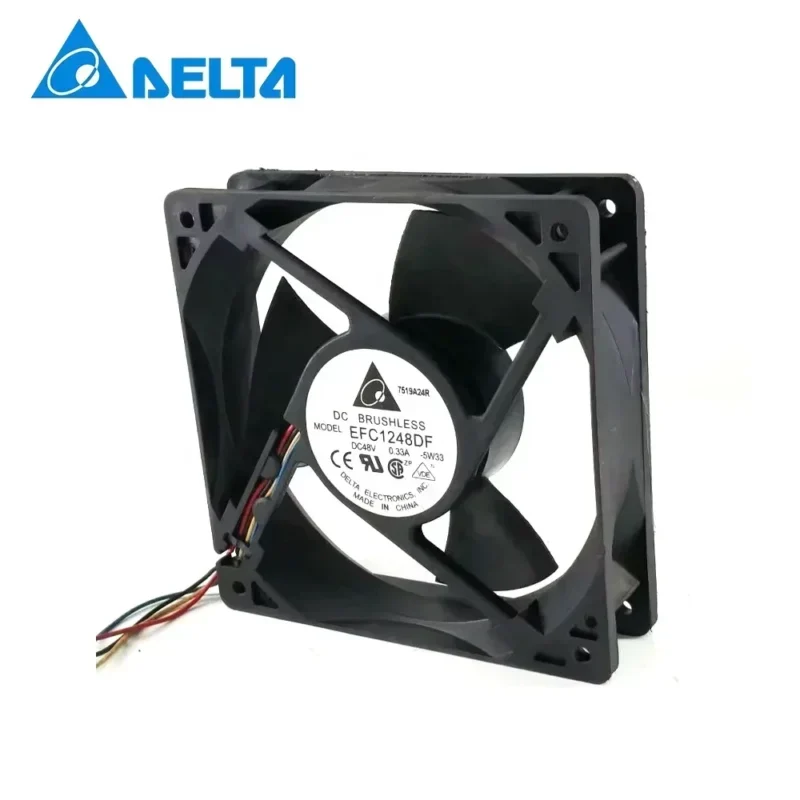 Delta EFC1248DF 120x120x32 mm 48V DC 0.33A 12cm 4-wire 4000RPM PWM Temperature Control Axial Fan