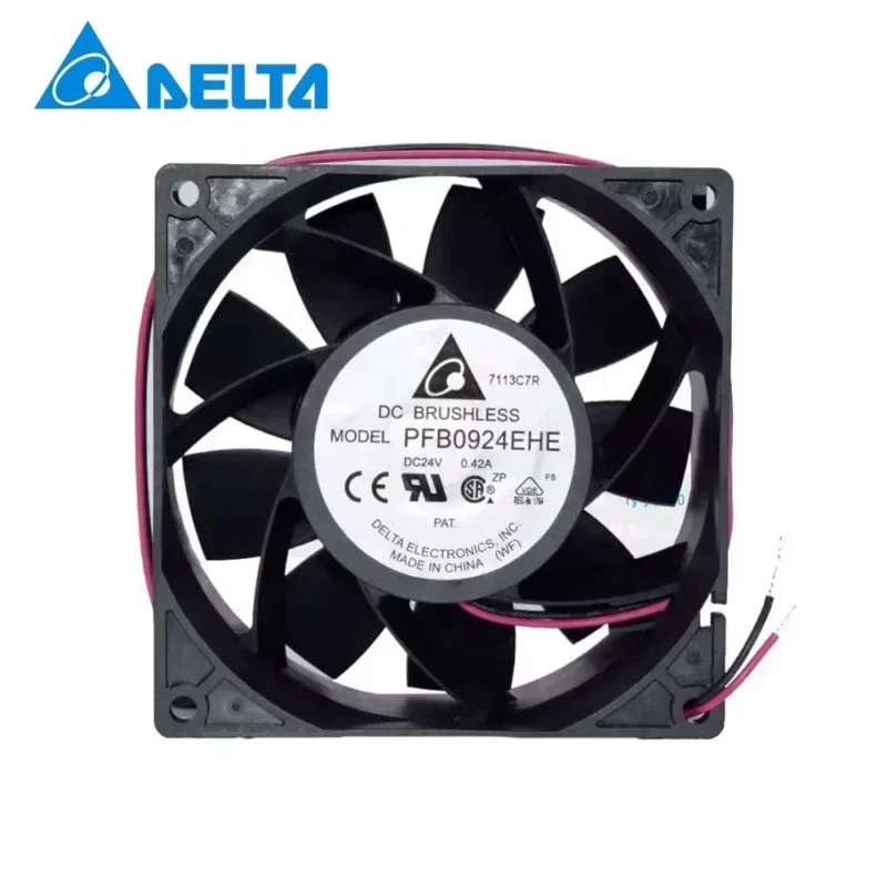 Delta PFB0924EHE 9238 92x92x38mm 9cm 24V DC0.42A 7.92W 103CFM Double Brushless Axial Fans