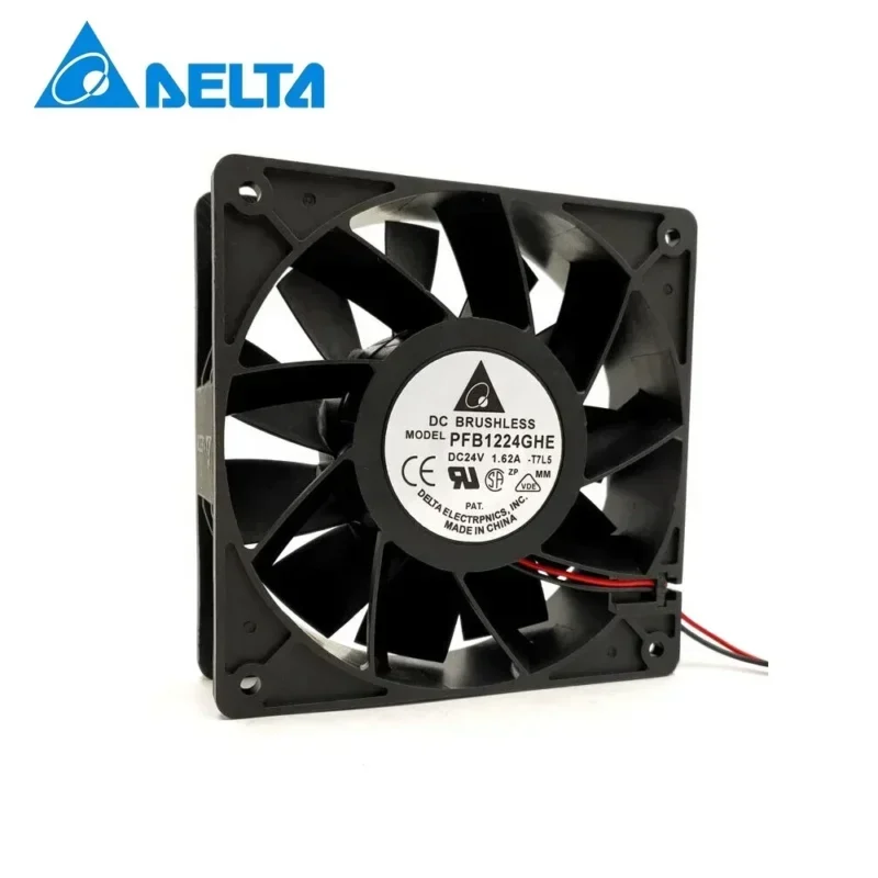 Delta PFB1224GHE 120x120x38mm 24V DC 1.62A 12038 12cm 28.8W 4000RPM Server Square Electronics Axial Fan
