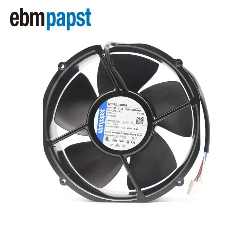 ebmpapst 2218F/2TDH40R-225 2218F/2TDH40R-230/A01 2218F/2TDH40R-227/A01 48V DC 103W 2.15A 1220m3/h 6500RPM Fan