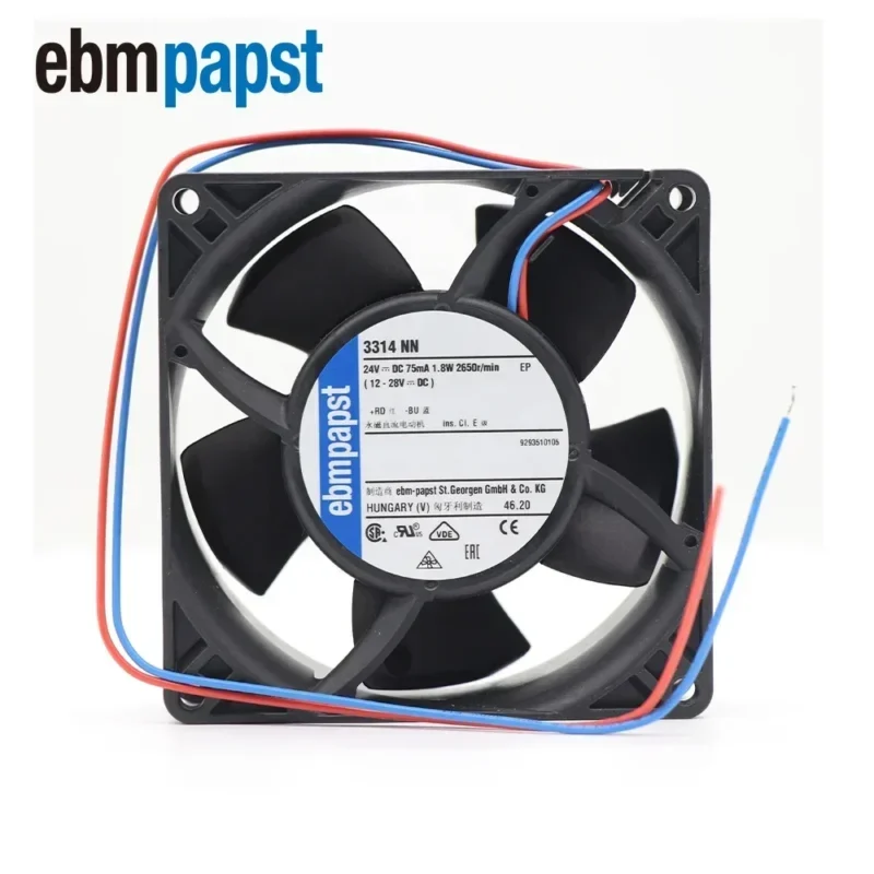 ebmpapst 3314NN 24V DC 9cm 92x92x32mm 9232 47CFM 1.8W 35dBA 2650RPM Axial Fans