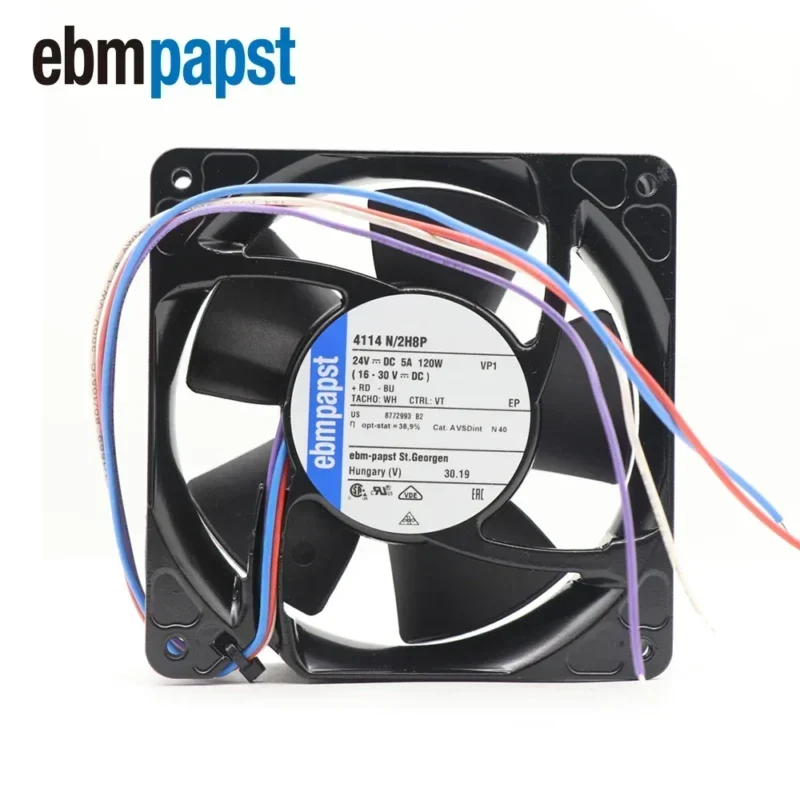 Ebmpapst 4114N/2H8P 12cm 12038 119x119x38mm 24 V DC air Flow 570m3/ h 11000rpm Axial Fan 4114N-2H7P