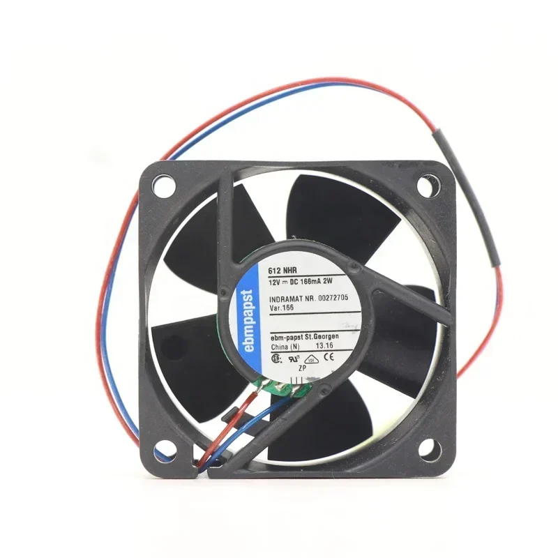 ebmpapst 612NHR-166 612NHR 6025 60x60x25mm 6cm 12V DC 2W 166mA 43m3/h Power Module Small Axial Fan
