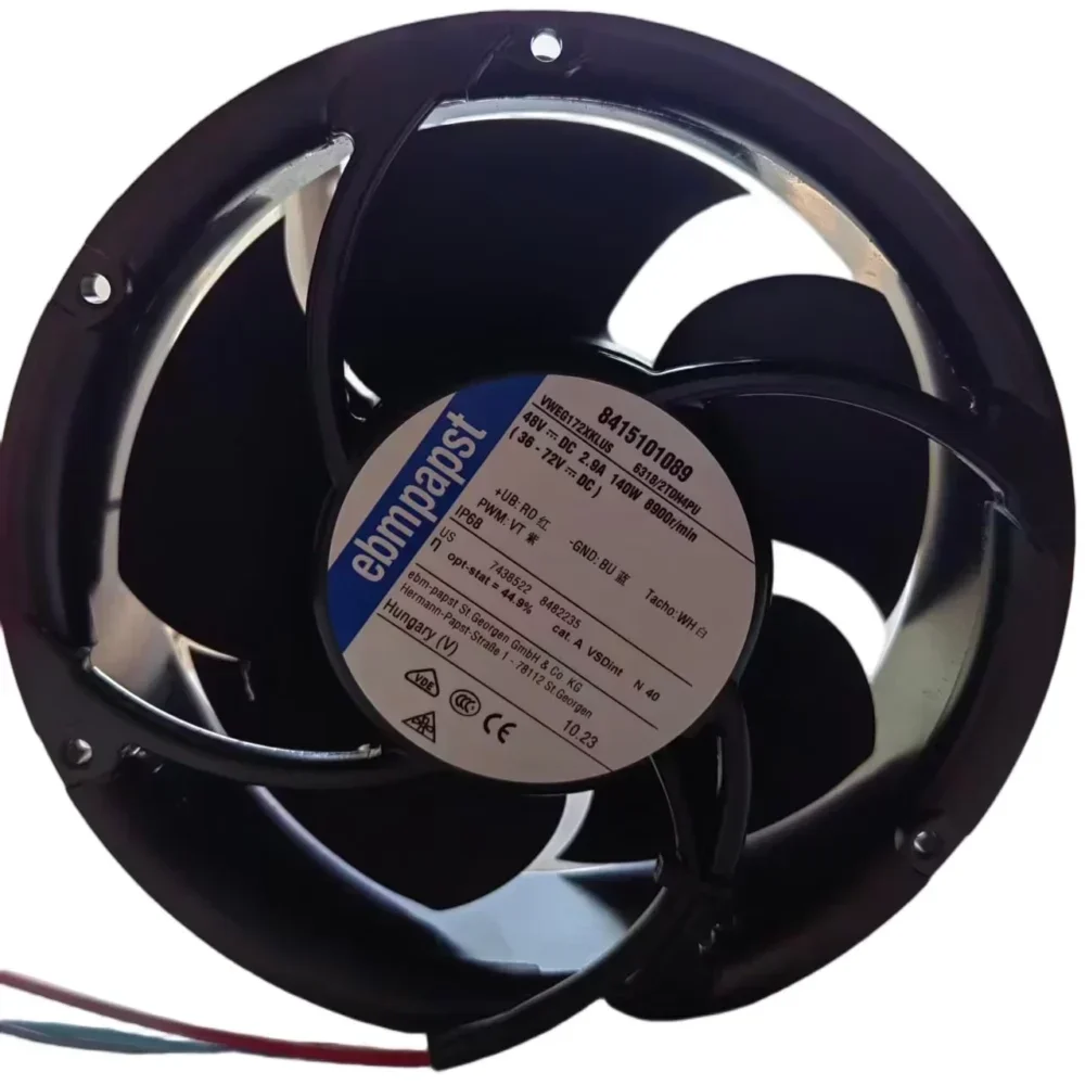 ebmpapst 6318/2TDH4PU-047 Electric DC Axial Compact Outdoor Fan 48V 140W 8900RPM 863m³/h 73db Waterproof IP68