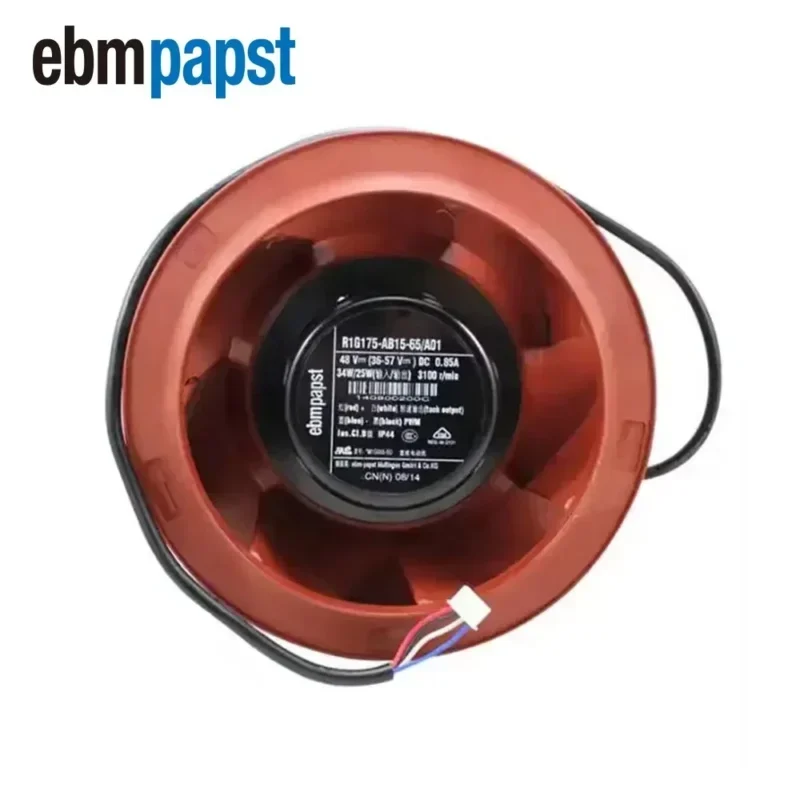 ebmpapst DC 48V R1G175-AB15-65/A01 37W 3150RPM 175mm IP44 Air Purifier Centrifugal Fan