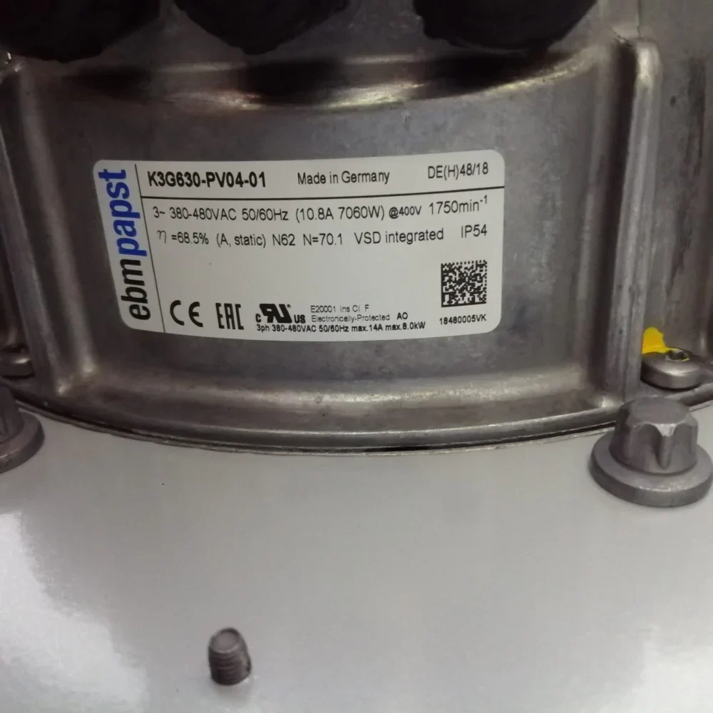 ebmpapst K3G630-PV04-01 Centrifugal Fan with Plastic Blades R3G1K3G630-PV04-01 EBM EC FAN