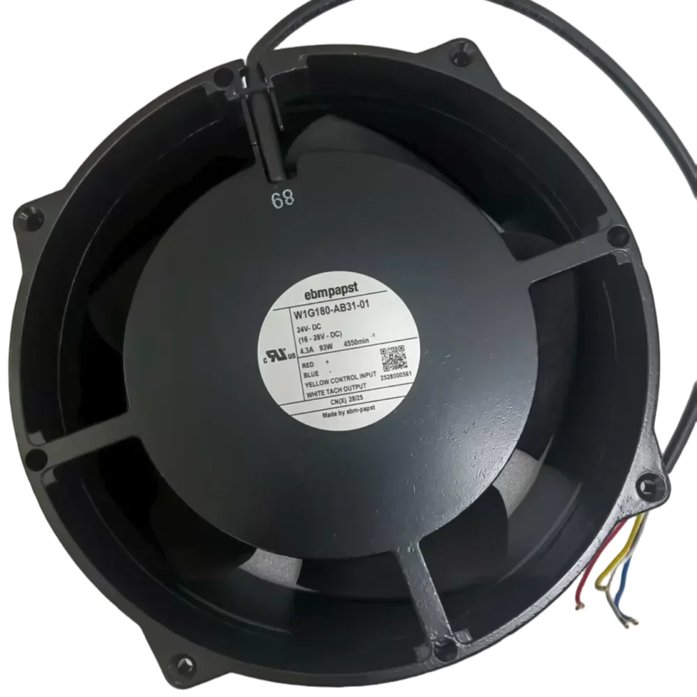 ebmpapst W1G180-AB31-01 Electric 24V 4.3A 93W Axial Fan Plastic 530RPM 68dBA 180mm M1G074-BF 4.3A 93W Fan