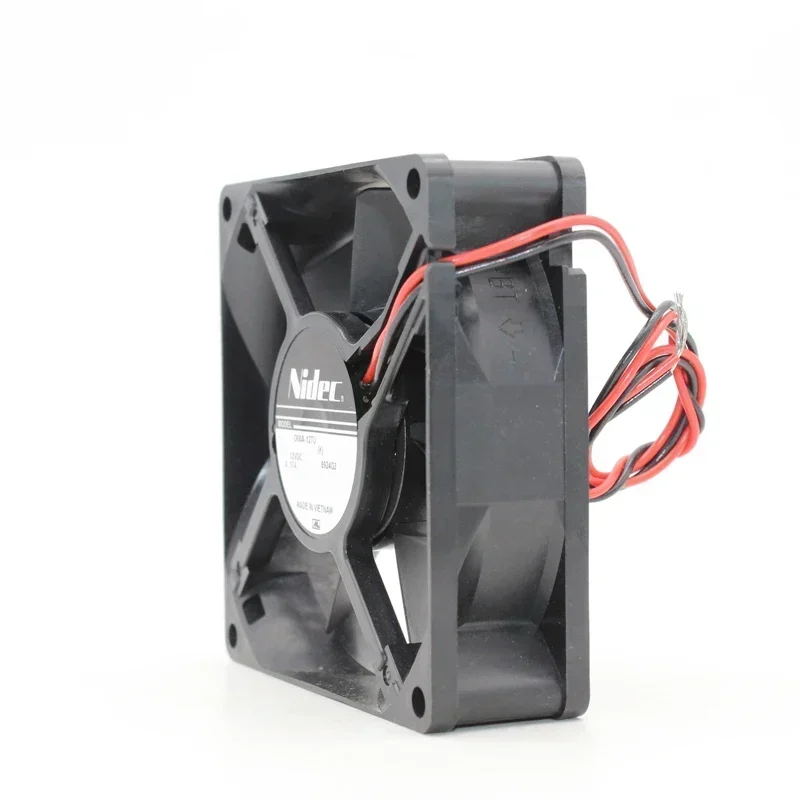 For NIDEC D08A-12TU 80x80x25mm 8025 8cm 12V DC 0.19A 2.28W 3400RPM 42CFM Plastic Silent Power Axial Fan