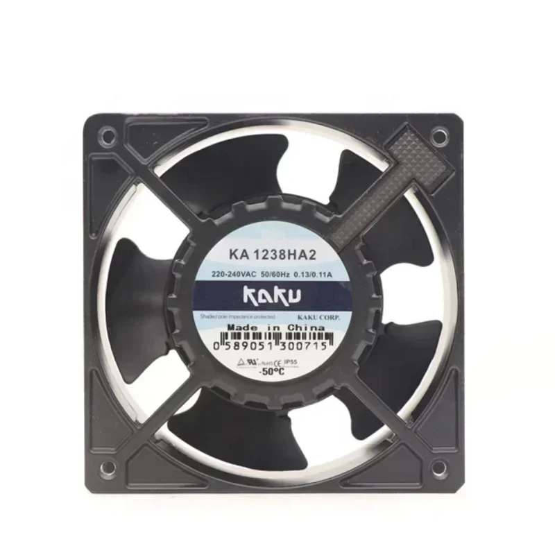 KAKU KA1238HA2-S-T 220V-240VAC 0.13A 21/18W 120x120x38mm 2700/3100RPM IP68 Small Chassis Axial Fan