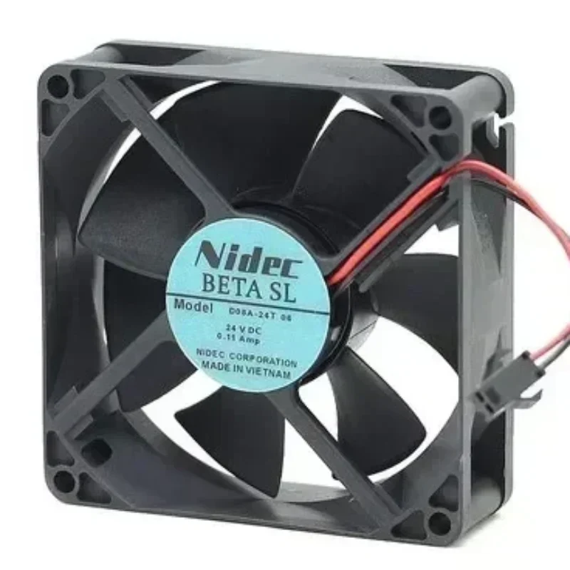 NIDEC D08A-24TU04 24V DC 80x80x25mm 8025 8cm 3250RPM 33.5dba 44.1CFM Schneider Axial Fan
