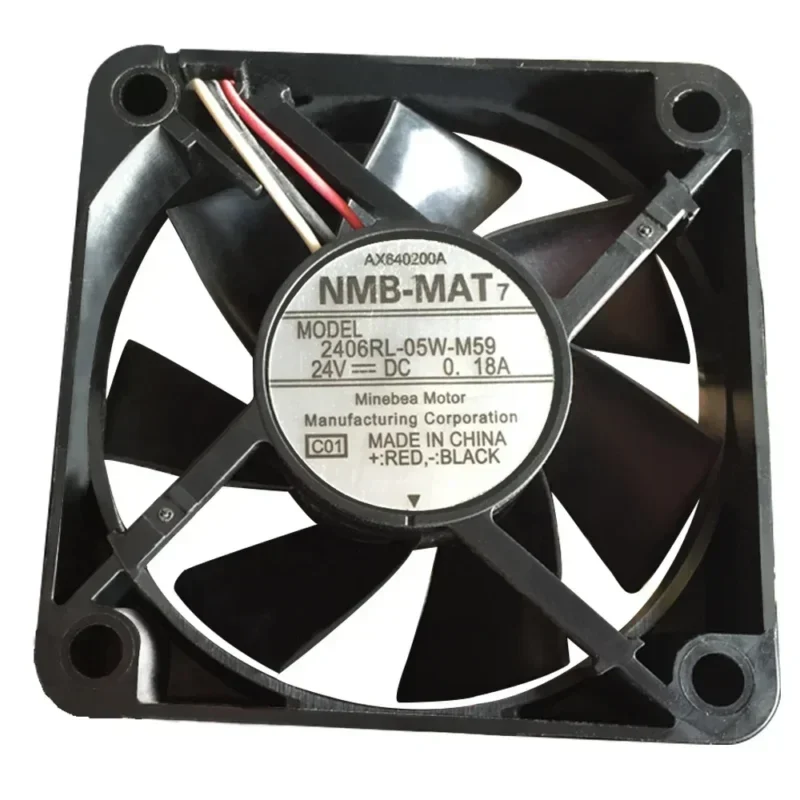 NMB 60x60x15mm 24V DC 0.18A 2406RL-05W-M59 13.7CFM 4200RPM 6015 6cm Small Axial Fan