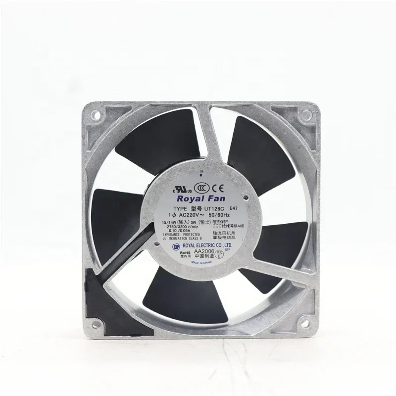 ROYAL FAN UT126C UT127C 12038 120x120x38mm 12cm 200V 2750RPM Aluminum Frame Elevator Axial Fan