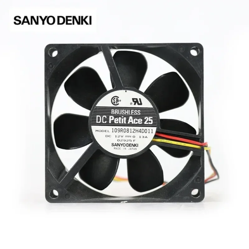 SANYO 109R0812H4D011 8025 80x80x25mm 12V DC 2900RPM 36.4CFM 1.56W Wire Chassis Axial Fan