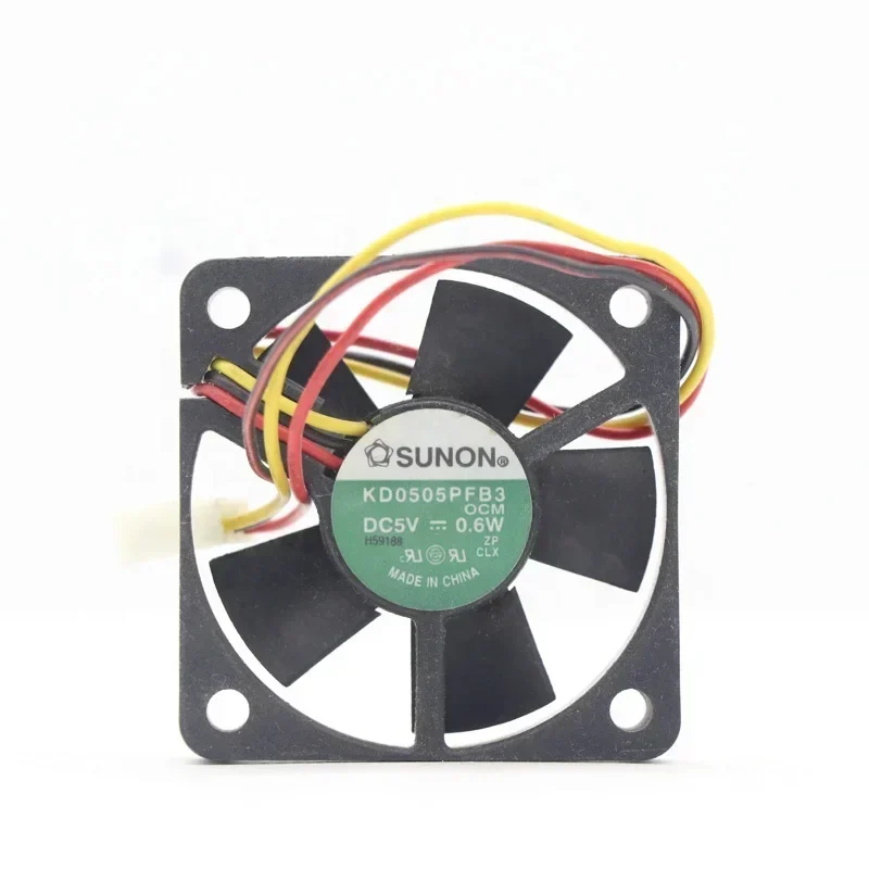 SUNON KD0505PFB3 5010 50x50x10mm 5V DC 0.6W 3-wire 5cm 2400RPM 6.5CFM Small Axial Fan