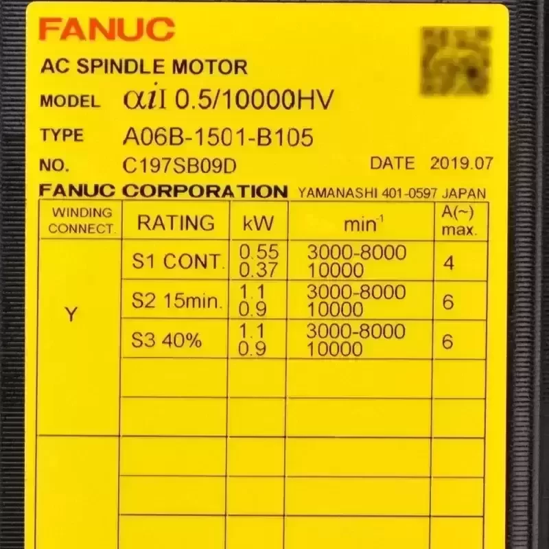 A06B-1501-B105 FANUC Servo Motor A06B1501B105