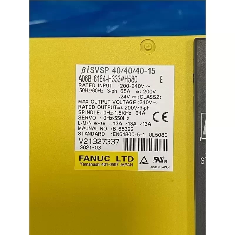 A06B-6164-H333#H580 Amplifier FANUC A06B6164H333H580 Servo Drive