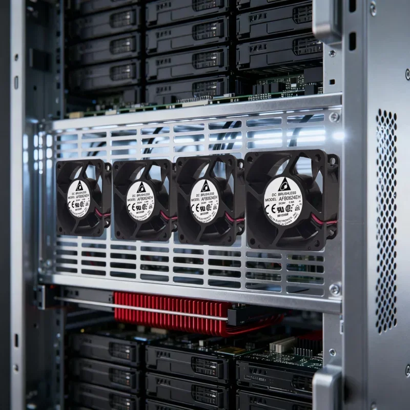 AFB0624EH-A DELTA Axial Fan Plastic 60x60x25.4MM 24V DC 38.35CFM 6800RPM Double Ball Bearing