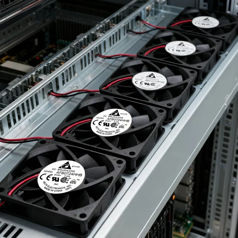 AFB0724HHB DELTA Axial Fan 70x70x15MM 24V DC 37.54CFM 4300RPM Double Ball Bearing Plastic