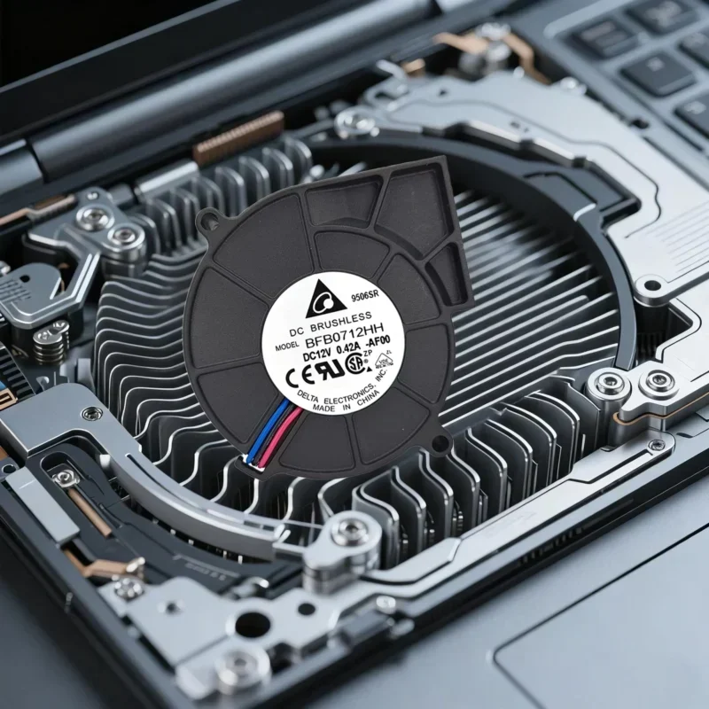 BFB0712HH-AF00 Delta 12V DC Blower 75x75x25MM Radial Ball Bearing Fan Plastic 15.33CFM 4400RPM