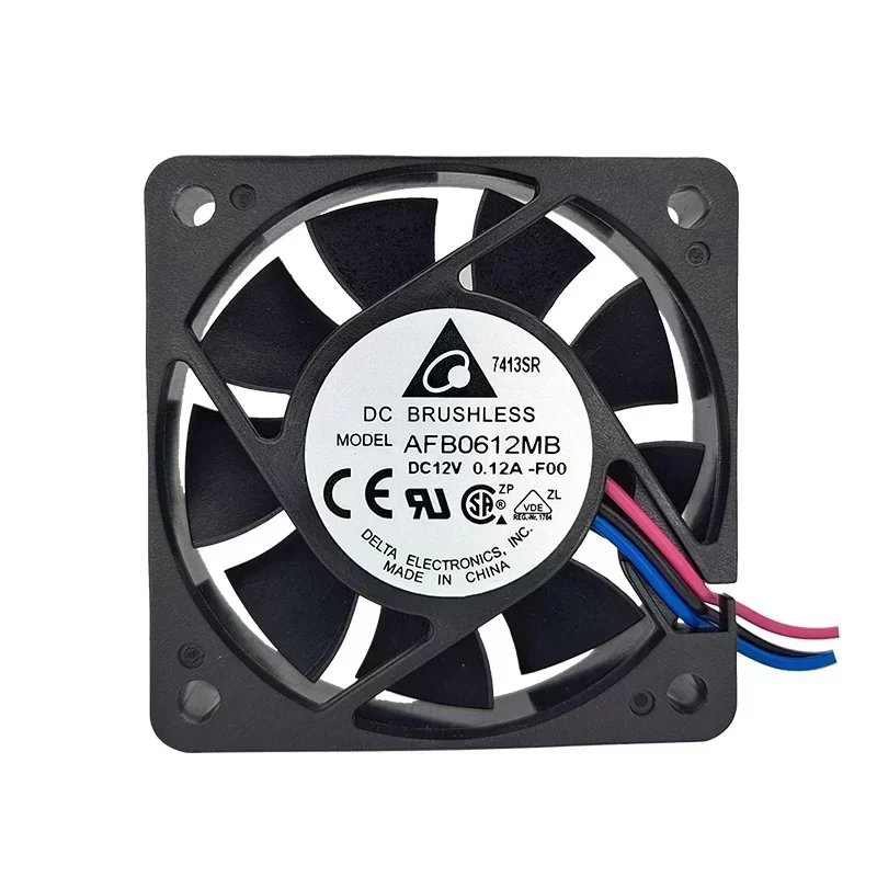 Delta AFB0612MB-F00 12V Axial Fan Ball Bearing 0.12A 60x60x15mm Plastic Blade 3500RPM Cooler