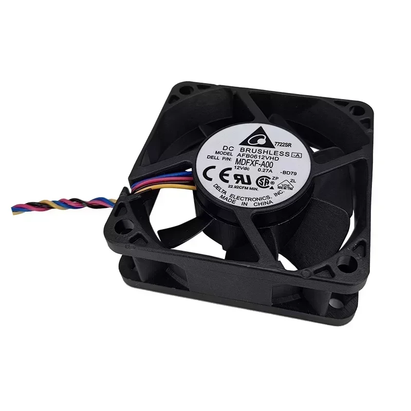 Delta AFB0612VHD-BD79 5000RPM Axial Fans 12V DC 0.27A 60x60x20mm Ball Bearing Plastic Blade