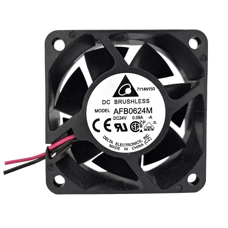 Delta AFB0624M-A Plastic Blade Roof Axial Cooling DC Fan 24V DC 0.09A 60x60x25.4mm 3600RPM 19.78CFM