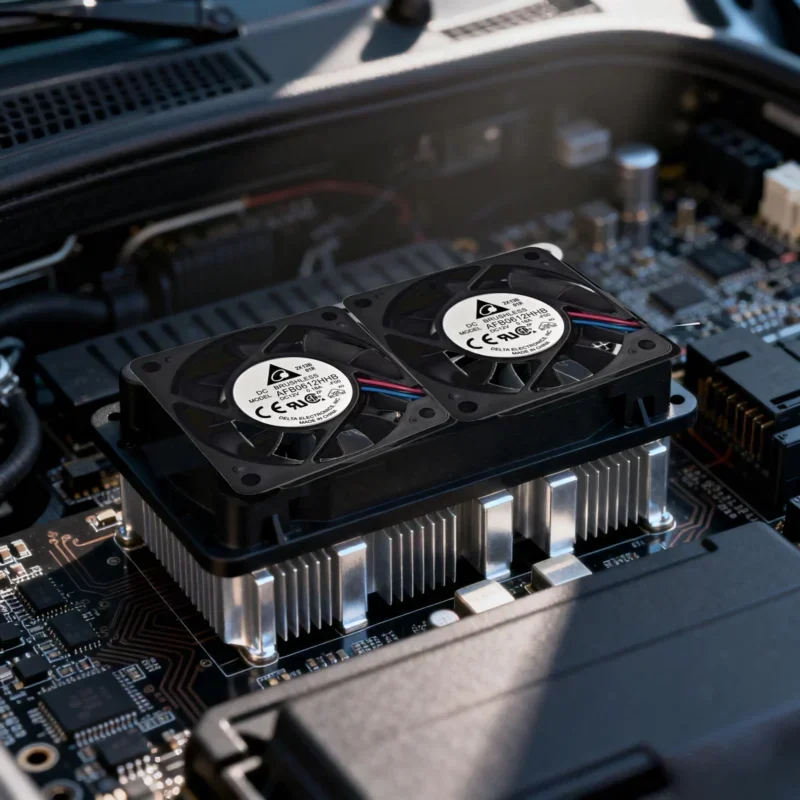 Delta Axial Fan AFB0612HHB-F00 60x60x15MM 12V DC 17.30CFM 4500RPM Double Ball Bearing Plastic