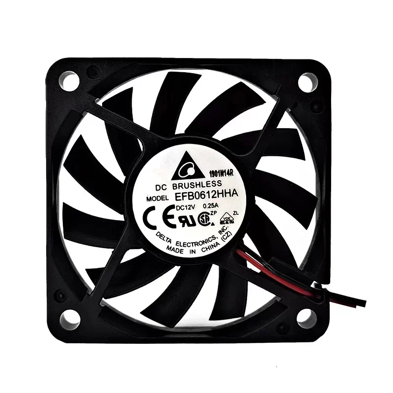 Delta EFB0612HHA Centrifugal Fan 12V DC 0.25A Ball Bearing Plastic Blades 60x60x10mm