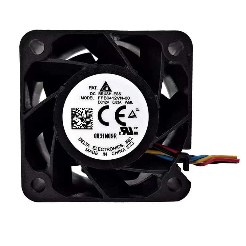 Delta FFB0412VN-00WML 12V Axial Fan 0.83A 18000RPM 23.66CFM 40x40x28mm Ball Bearing Plastic Blade