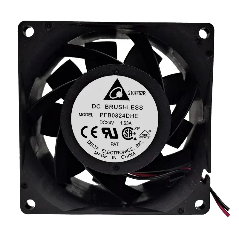 Delta PFB0824DHE 24V DC Ball Bearing Axial Flow 1.63A 80x80x38mm 9000RPM 132.56CFM Cooling Fan for Car