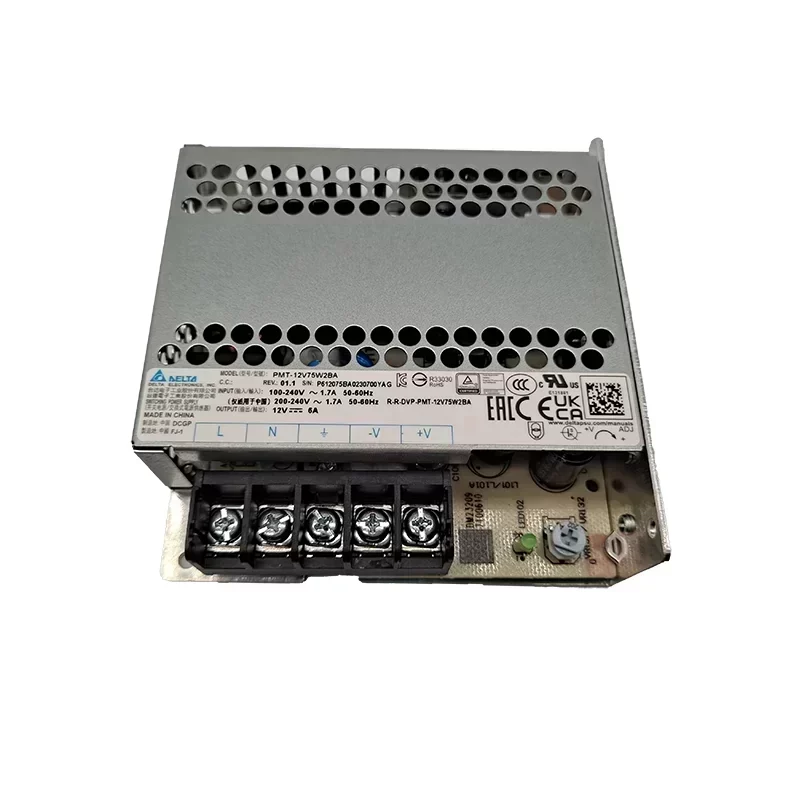 Delta PMT-12V75W2BA Panel Mount Switching Mode Power Supply 12V 75W 90-264V Input 6A