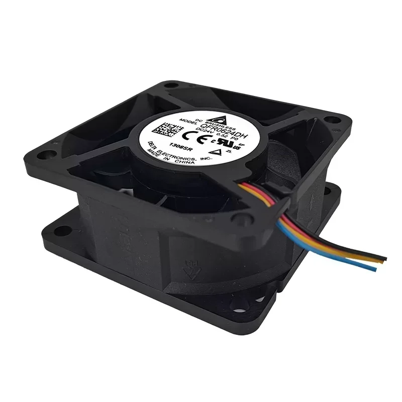 Delta QFR0624DHP0 60x60x25mm DC Ball Bearing 24V 0.52A 10600RPM 49.5CFM Axial Flow Cooling Exhaust Fan /