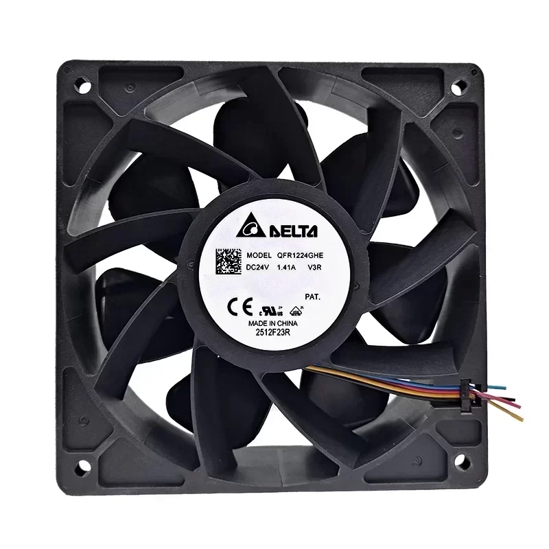 Delta QFR1224GHE-V3R 24V 1.41A Axial Fan 6000RPM 206.71CFM 12038120x120x38mm Exhaust Fan