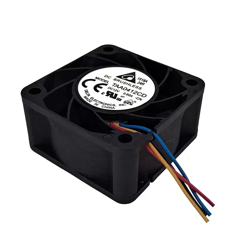 Delta TAA0412CD-CN Axial Fan 12V DC 0.6A 40x40x20mm 15600RPM 20.56CFM High Airflow Ball Bearing Plastic