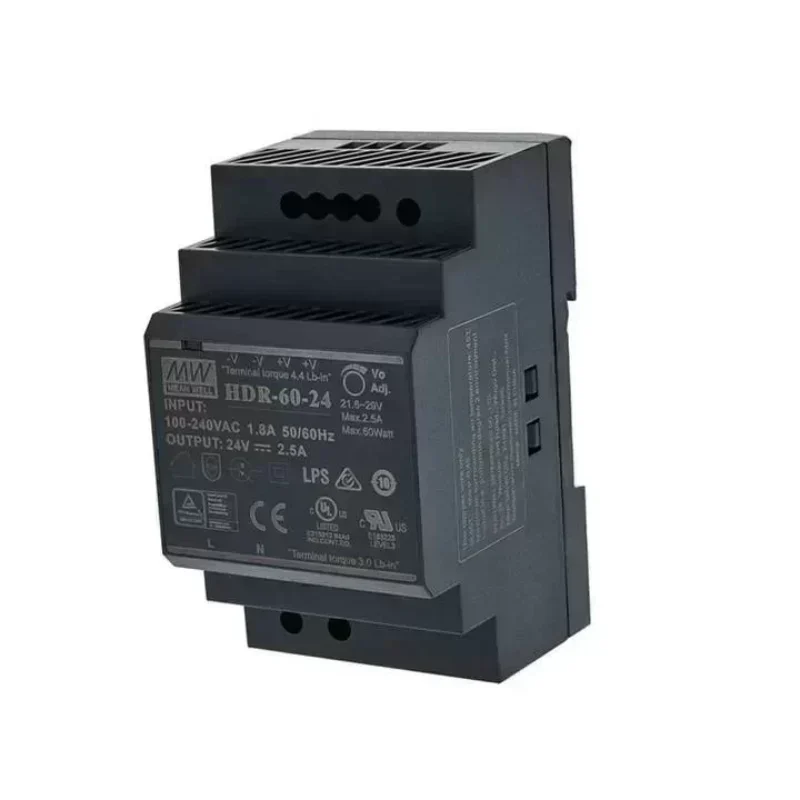 HDR-60-24 24 VDC 2.5 a 60 W Enclosed Single Output Mean Well Power Supply