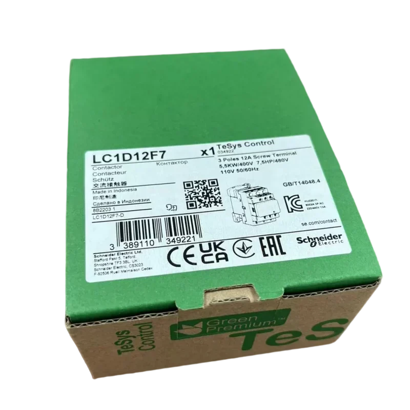 LC1D12F7 12A 110VAC 3P Schneider AC Magnetic Contactor