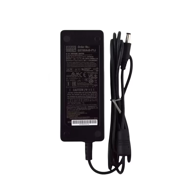 MeanWell GST60A48-P1J 60W AC-DC High-Reliability Green Industrial Adapter