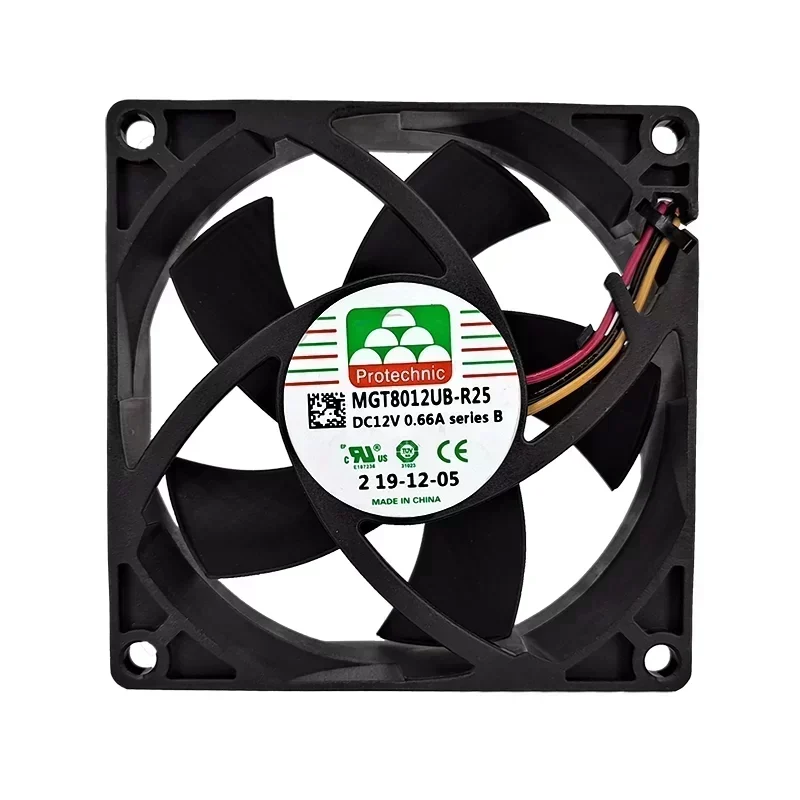 MGT8012UB-R25(B) Protechnic 12V Silent Exhaust Axial Fans 0.66A 80x80x25mm
