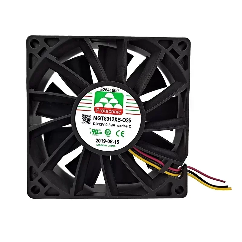 MGT8012XB-O25(C) Protechnic 80x80x25mm Silent Axial Flow Exhaust Fan 3600RPM 12V 0.39A Ball Bearing