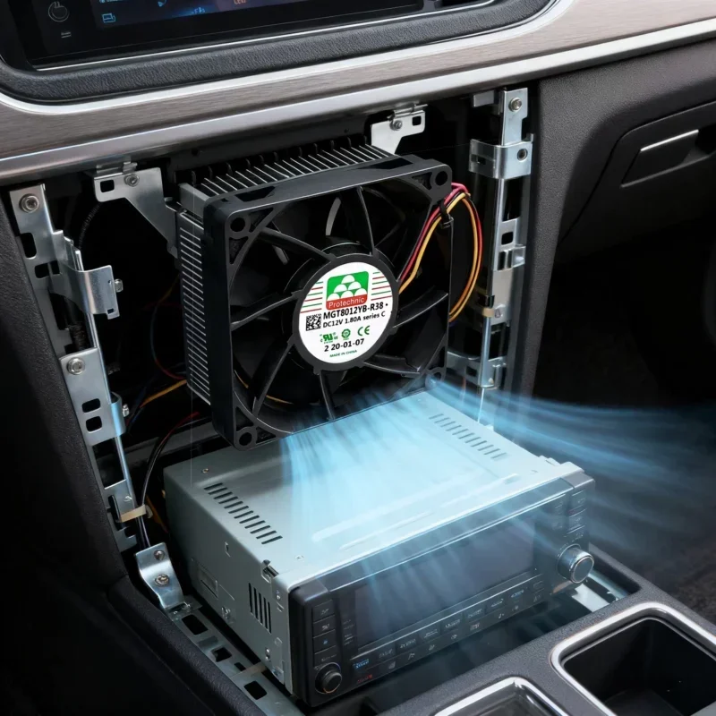 MGT8012YB-R38 C Protechnic 12V Axial Flow Silent Exhaust Fan 1.8A 80x80x38mm