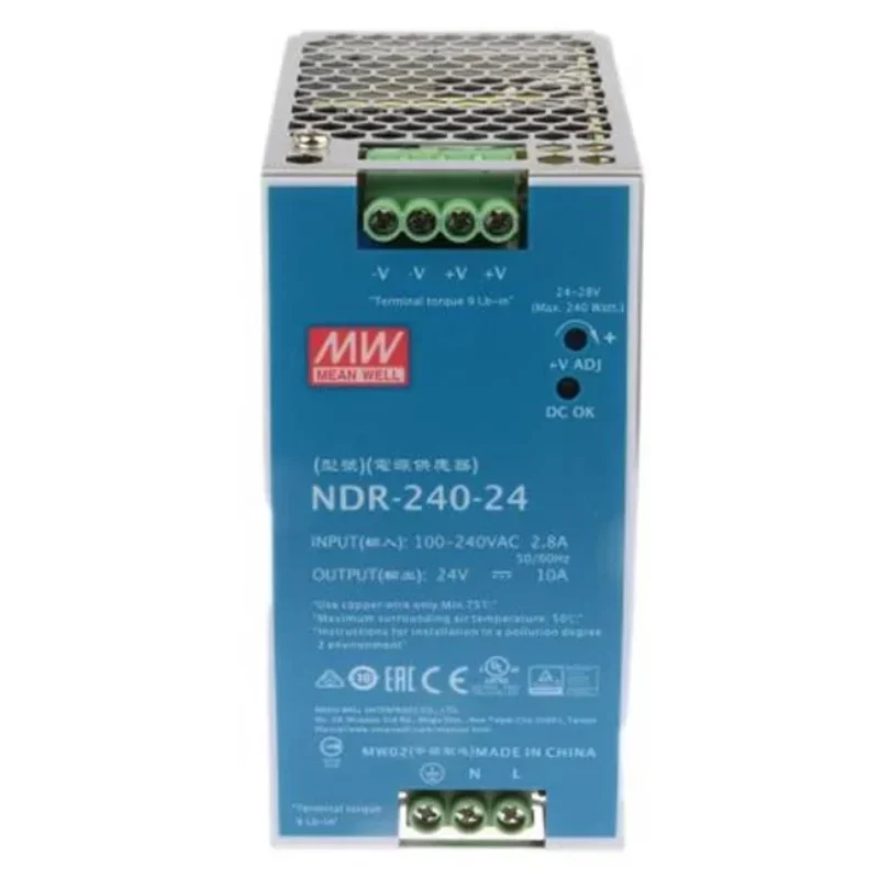 NDR-240-24 Single Output Mean Well 240W 24V Din Rail Power Supply