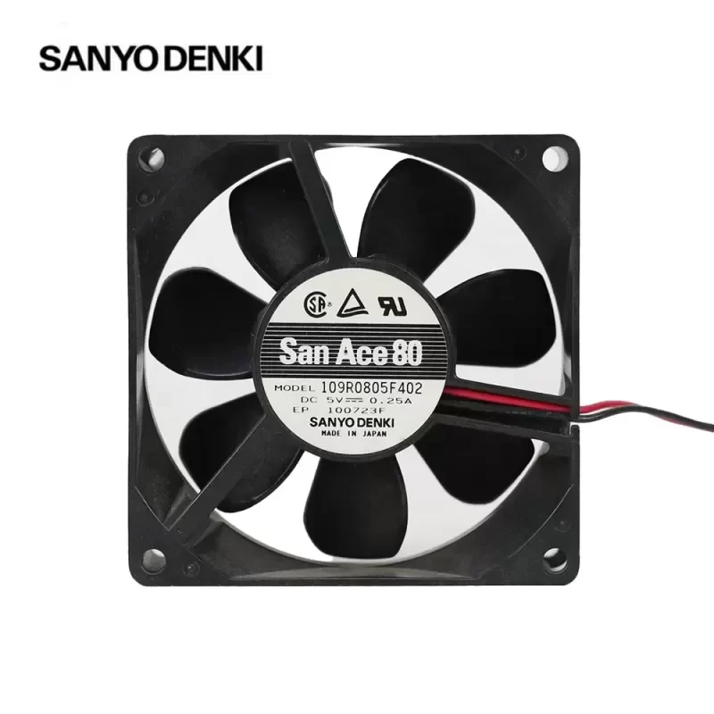 SANYO 109R0805F402 5V 8cm 1.25W 32.5CFM 2600RPM Wire Chassis Cabinet Axial Fan