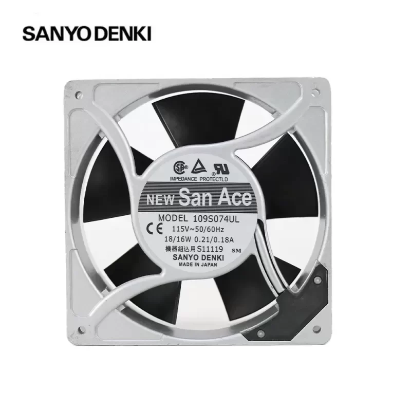Sanyo 109S074UL 115V AC 18W 103CFM 3100RPM Cabinet Axial Fan