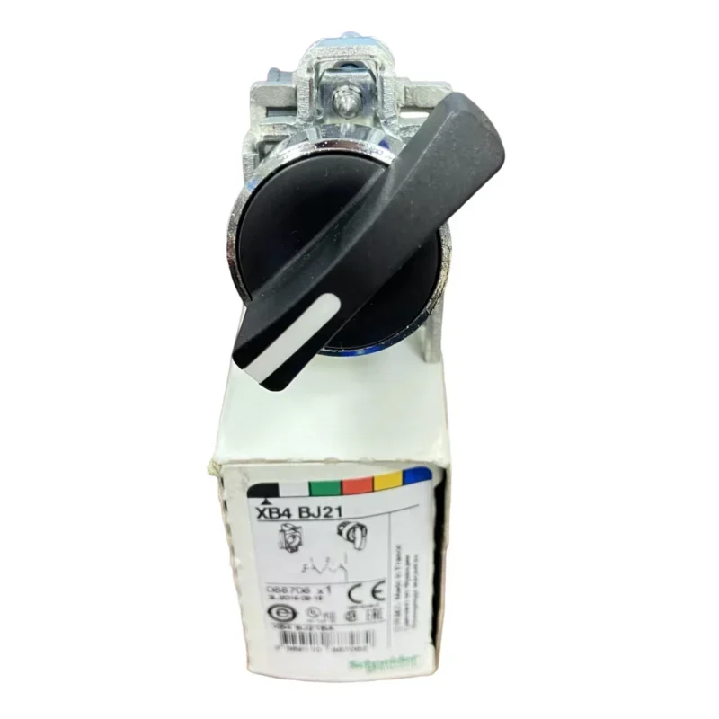 Schneider XB4BJ21 22mm Long 1NO 2 Position IP69 On-Off Switch with Silver Housing 10A Max 660V Push Button Switch