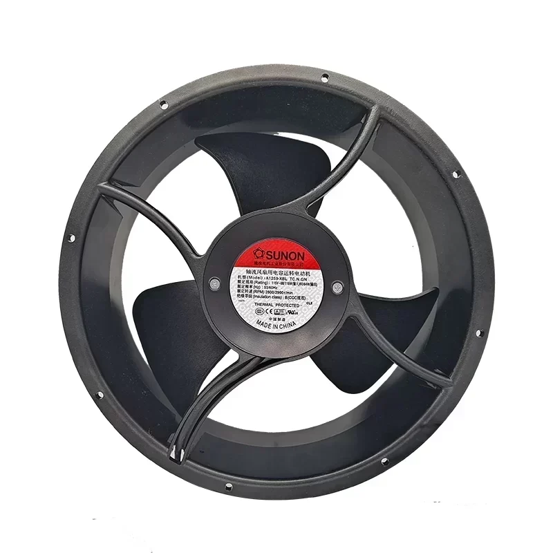 SUNON A1259-XBL TC.N.GN Axial Fan Ball Bearing Plastic Construction 254x254x89mm 115V 14.5W 37CFM